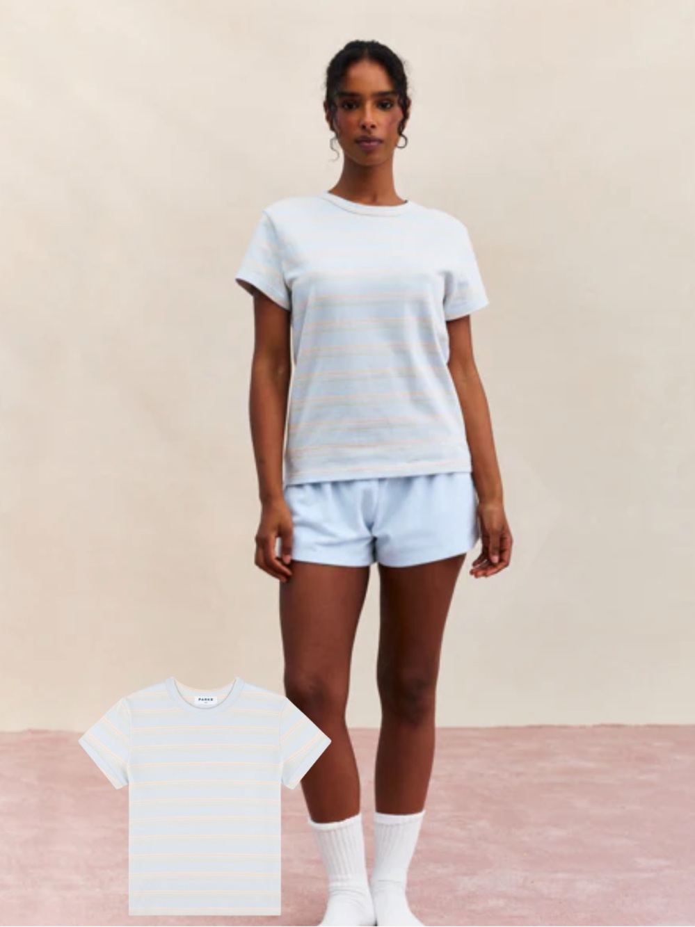 ⚡️SALE! 🧁PARKE FROSTING STRIPE🧁 T-Shirt! 2026 BIRTHDAY Collection!Size S